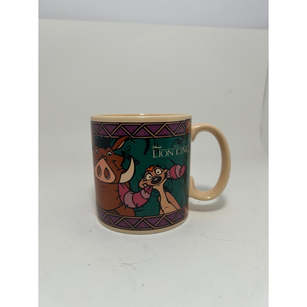 Vintage Disney Lion King Timon Pumbaa Slimy Yet Satisfying Mug Applause 41946